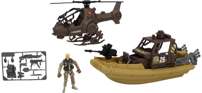 Chap Mei Soldier Force-Light & Sound Στρατιωτικό Πλοίο & Ελικόπτερο Playset (545142)