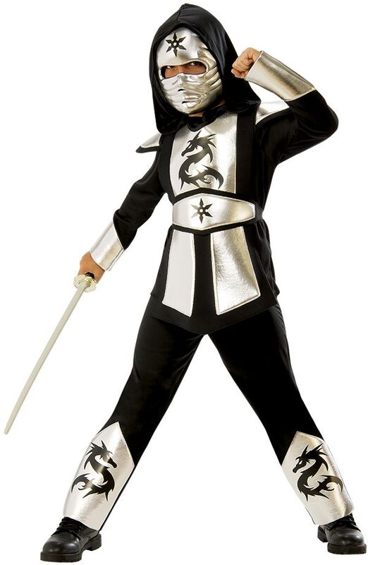 Rubie's Silver Dragon Ninja Στολή Medium No 5-7 (641142/M)