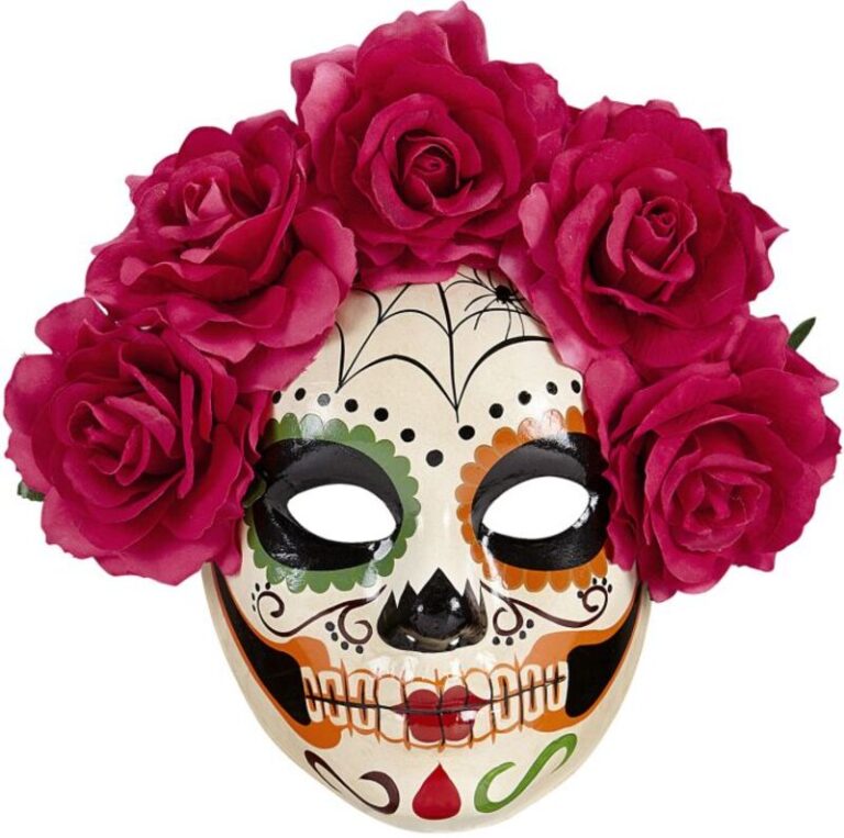 WM Μάσκα Με Τριαντάφυλλα Dia De Los Muertos (04785)