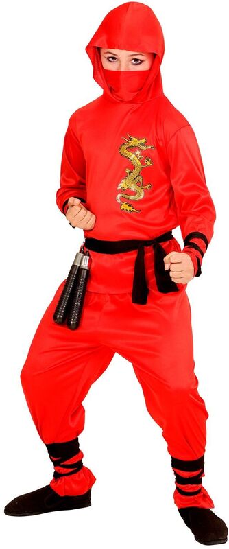 WM Στολή Παιδική Red Dragon Ninja Νο 8-10 (01337)