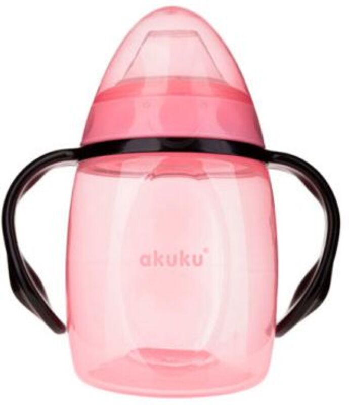 Akuku Εκπαιδευτικό Ποτηράκι Με Χερούλια 6m+ 280ml Ροζ (A0429)
