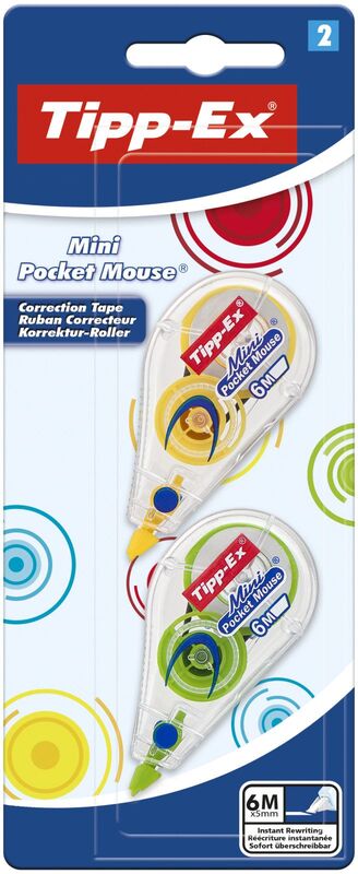 Bic Διορθωτική Ταινία Tipp-Ex Mini Pocket Mouse Fashion 2Τμχ (926395)