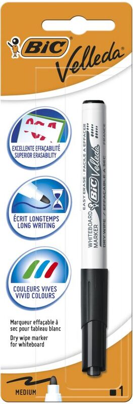 Bic Μαρκαδόρος Λευκοπίνακα Bic Velleda 1741-Μαύρο (875579)