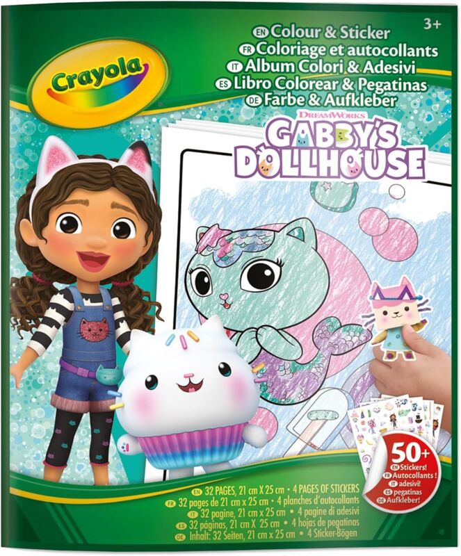 Crayola Τετράδιο Χρωμοσελίδων & Αυτοκόλλητα Gabby’s Dollhouse (04-7025)