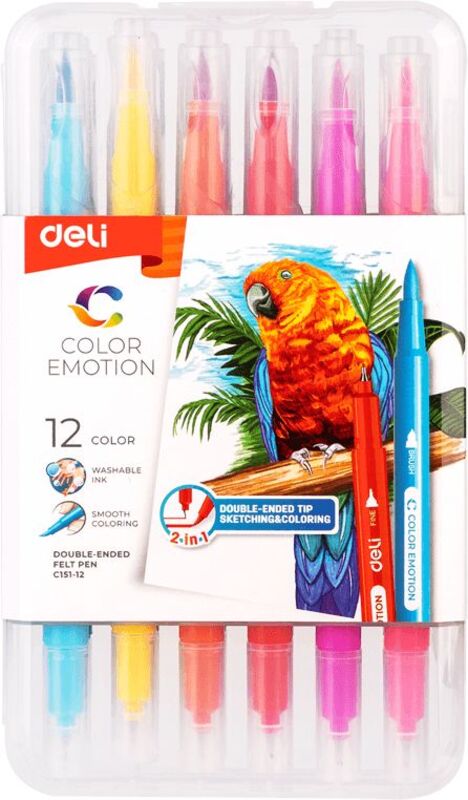 Deli Μαρκαδόροι Super Washable 2 Σε 1 12Τμχ (231.009104)