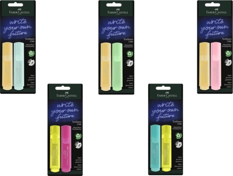 Faber Castell Υπογραμμιστής Pastel 1546 2Τμχ-5 Σχέδια (12309565)