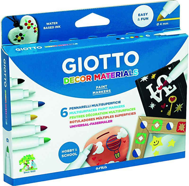 Giotto Μαρκαδόρος Επιφάνειας Decor Materials 6Τμχ (000453300)