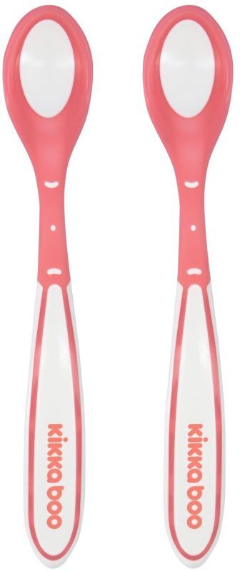 Kikkaboo Κουτάλι Με Αισθητήρα Θερμότητας 2Τμχ Boo Pink (31302040078)
