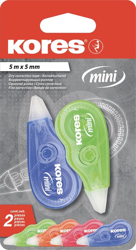 Kores Διορθωτική Ταινία Mini 5mmx5m 2Τμχ (12410006)