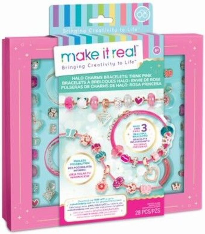 Make It Real Halo Charms Bracelets Thin Pink (1722)
