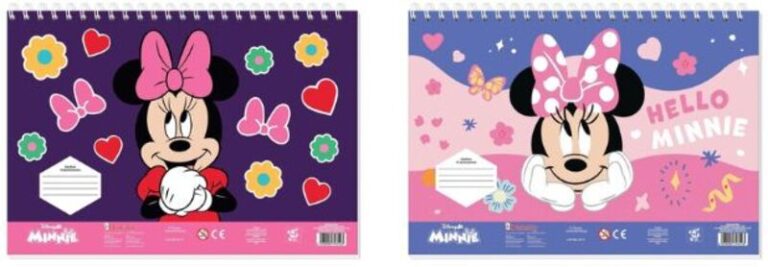 Minnie Μπλοκ Ζωγραφικής 23X33 40 Φύλλων Με Αυτοκόλλητα Στένσιλ-2 Σχέδια-1 Τμχ (000564986)