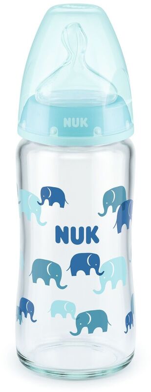 Nuk Μπιμπερό Γυάλινο First Choice Plus 240ml Θ.Σ.Μ1-3 Σχέδια (10745124)