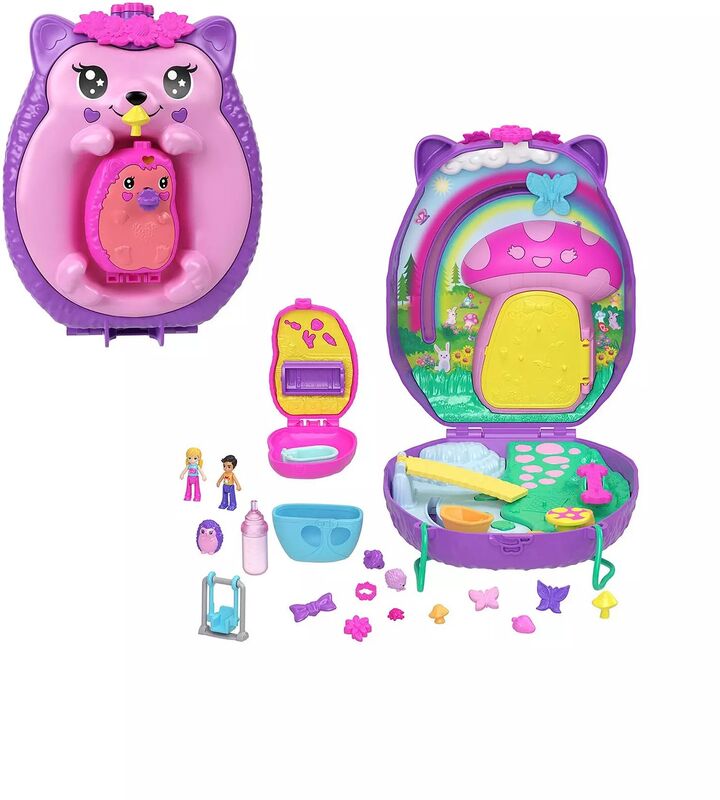 Polly Pocket Polly Mini-Τσαντάκι Trendy Μαμά Σκαντζόχοιρος & Σκαντζοχοιράκι (JBJ91)
