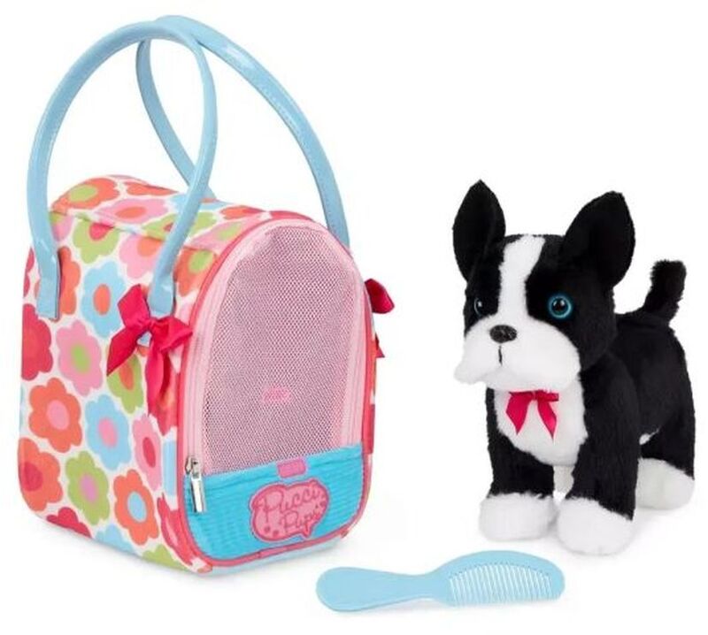 Pucci Pups Λούτρινο Σκυλάκι Boston Terrier & Τσάντα Μεταφοράς With Flower (ST8389Z)