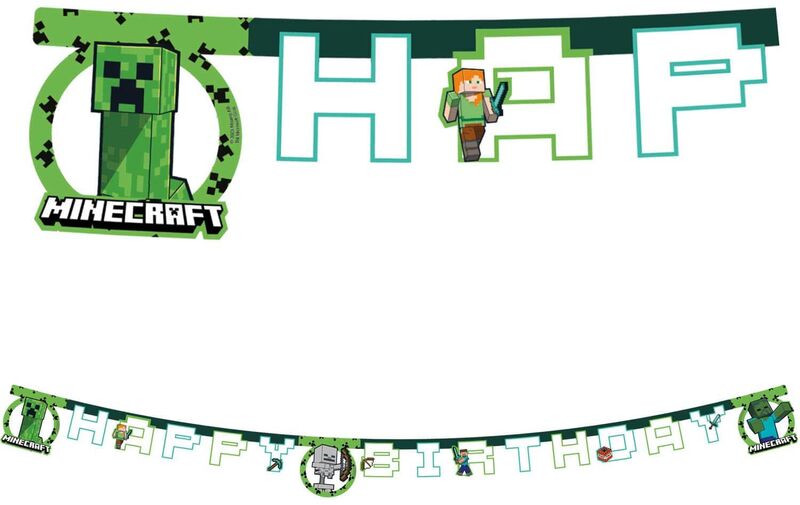 Γιρλάντες Happy Birthday Minecraft 1Τμχ (95445)