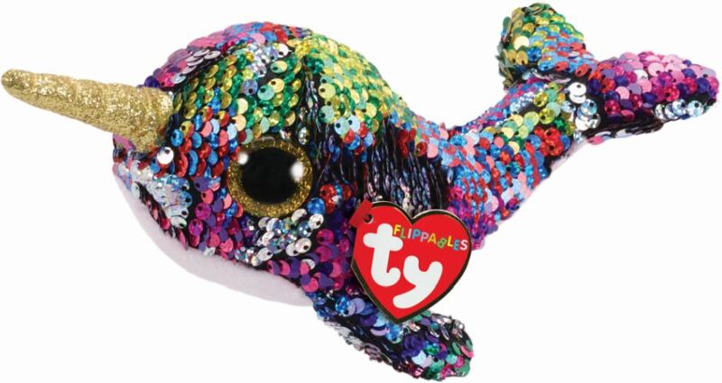 Λούτρινο Sequin Φάλαινα Μονόκερος Πολύχρωμος 15cm (1607-36675)