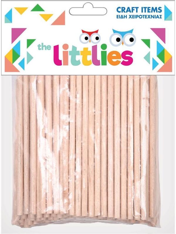 Υλικά Χειροτεχνίας The Littlies Ξυλάκια Κυλινδρικά 4x100mm 100Τμχ (000646522)