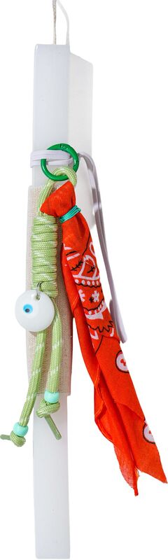 Λαμπάδα Bag Charms Μαντήλι Μάτι Λευκό 2cm (ML26111)