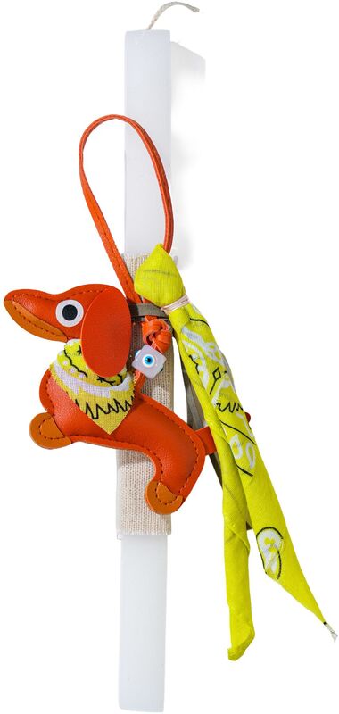 Λαμπάδα Bag Charms Μαντήλι Σκυλάκι Πορτοκαλί (ML26110)