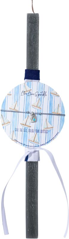 Λαμπάδα Βραχιόλι Επάργυρο Ψαράκι Ματάκι 1.2cm (ML26051)