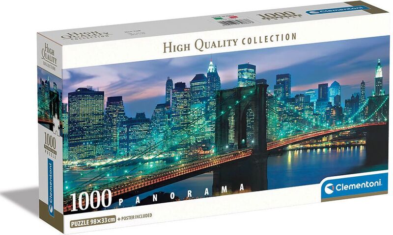Clementoni Παζλ 1000 H.Q.Panorama-New York Brooklyn Bridge (1220-39867)