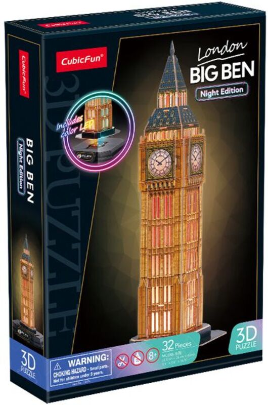 CubicFun Παζλ 3D LED-Big Ben Night Edition 32Τμχ (L537h)
