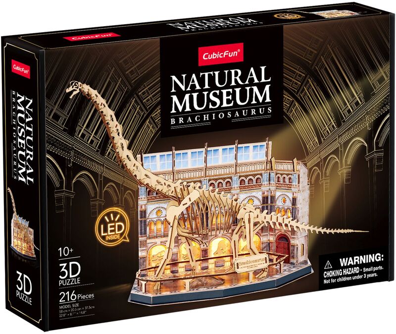 CubicFun Παζλ 3D LED Ξύλινο Natural Museum-Brachiosaurus 216Τμχ (L544h)