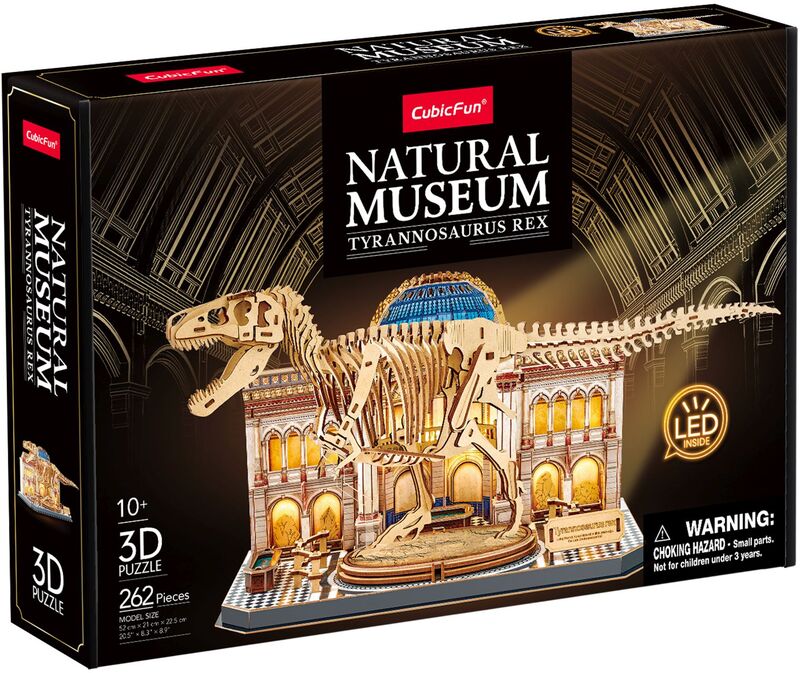 CubicFun Παζλ 3D LED Ξύλινο Natural Museum-T-Rex 262Τμχ (L546h)