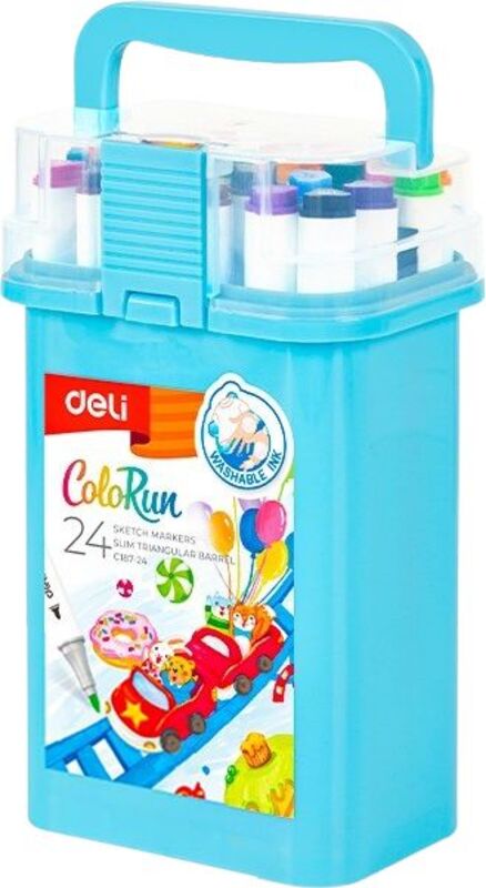 Deli Μαρκαδόρος Σχεδίου Colorun Διπλή Μύτη 24Τμχ (231.482514)
