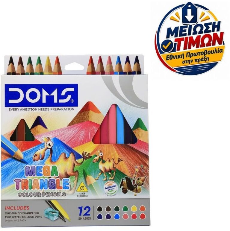 Doms Ξυλομπογιές Τριγωνικές 12Τμχ (000080443)