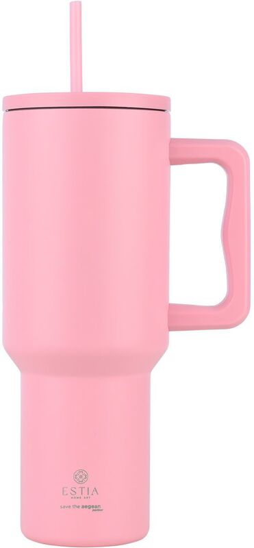 Estia Straw Tumbler XL Save The Aegean 1200ml Blossom Rose (01-32210)