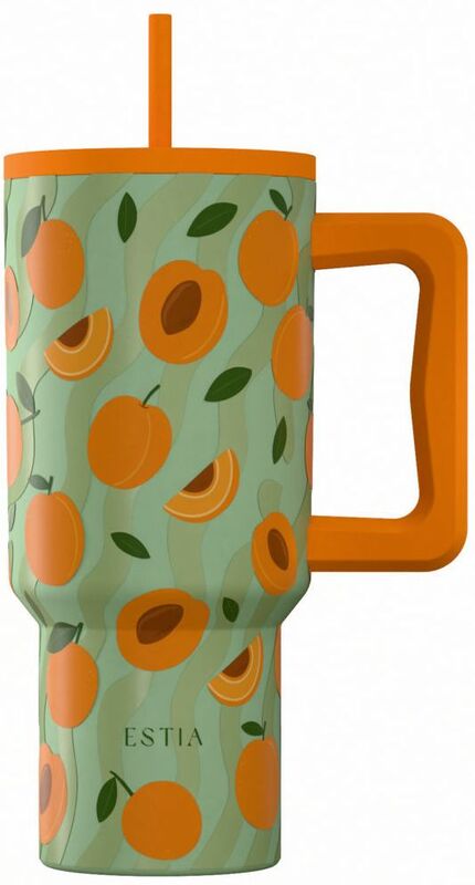 Estia Straw Tumbler XL Save The Aegean 900ml Peach Garden (01-41632)