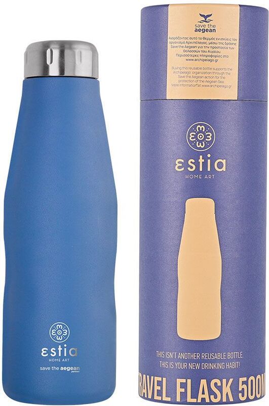 Estia Παγούρι Travel Save The Aegean 500ml Denim Blue (01-12052)