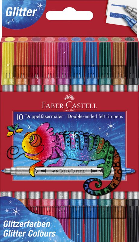 Faber Castell Μαρκαδόροι Διπλοί Glitter 10Τμχ (129151107)