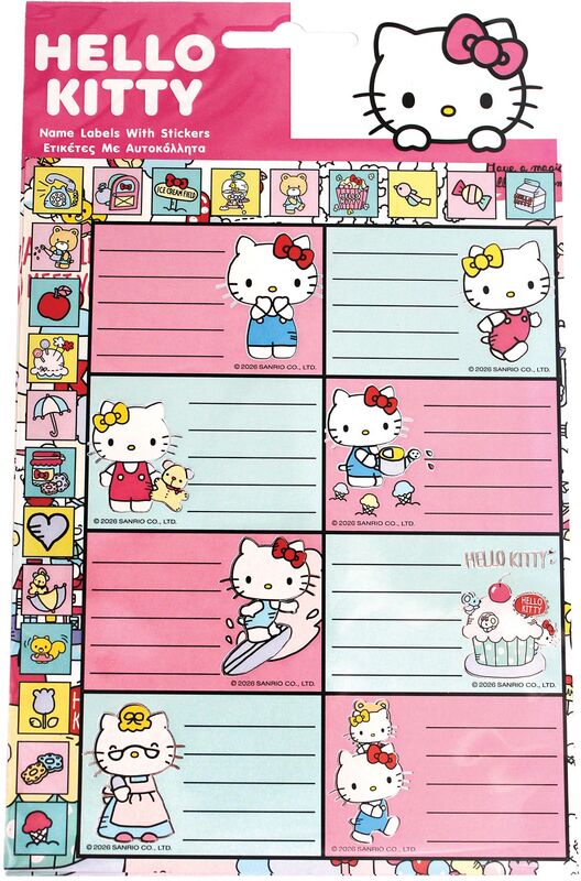 GIM Ετικέτα Με Αυτοκόλλητα 2Τμχ Hello Kitty (776-78949)