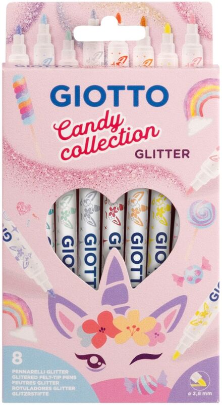Giotto Μαρκαδόροι Glitter Candy Pastel 8Τμχ (428500)