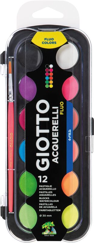 Giotto Νερομπογιά Fluo 12 Χρωμάτων (351400)