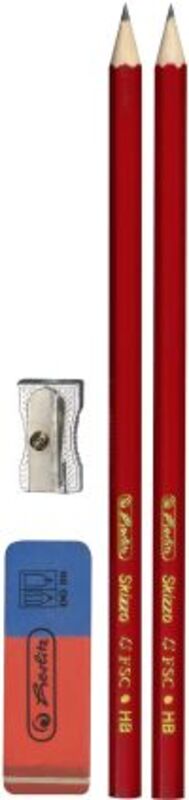 Herlitz Μολύβια Skizzo HB 2Τμχ & Γόμα & Ξύστρα (8670705)