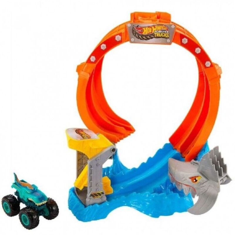 Hot Wheels Monster Trucks Πίστα-Σούπερ Λουπ Με Καρχαρία (JFR08)