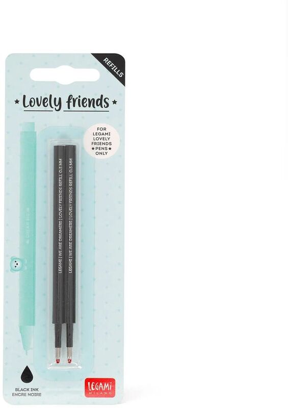 Legami Refills Gel Pen Lovely Friends-Lovely Friends Refill Set-Black (REFCPP0001)