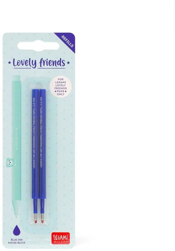 Legami Refills Gel Pen Lovely Friends-Lovely Friends Refill Set-Blue (REFCPP0002)