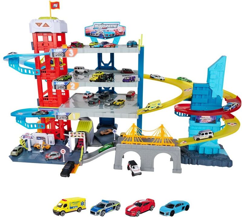 Majorette Γκαράζ Double Track 4 Levels+4 Αυτοκίνητα (8502009002)