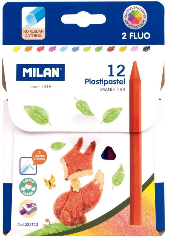 Milan Plastipastel Πλαστικά Χρώματα Τριγωνικά 12Τμχ (325-00330-022T12)