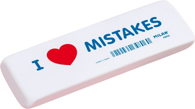 Milan Γόμα Λευκή I Love Mistakes (325-00084-CNM4806)