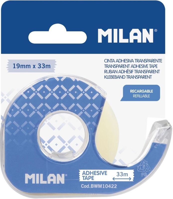 Milan Κολλητική Ταινία Διάφανη Με Βάση 19mm x 33m (325-01155-BWM10422)