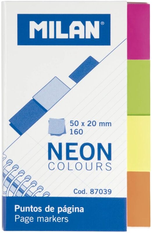 Milan Σελιδοδείκτες Neon Colour 4 Χρώματα 40 Φύλλα (325-01092-87039)