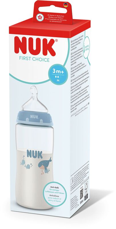 Nuk Μπιμπερό Πλαστικό First Choice Plus PP 300ml Whale Temperature Control (10216342)