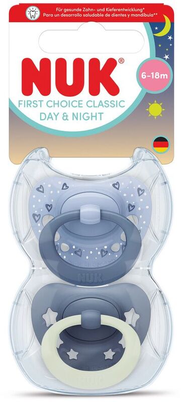 Nuk Πιπίλα Σ M2 Classic Day & Night Με Θήκη 2Τμχ Μπλε (10176383)