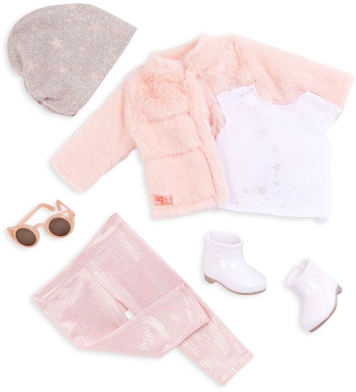 Our Generation Ενδυμασία Deluxe Pink Fur Coat (BD30532Z)