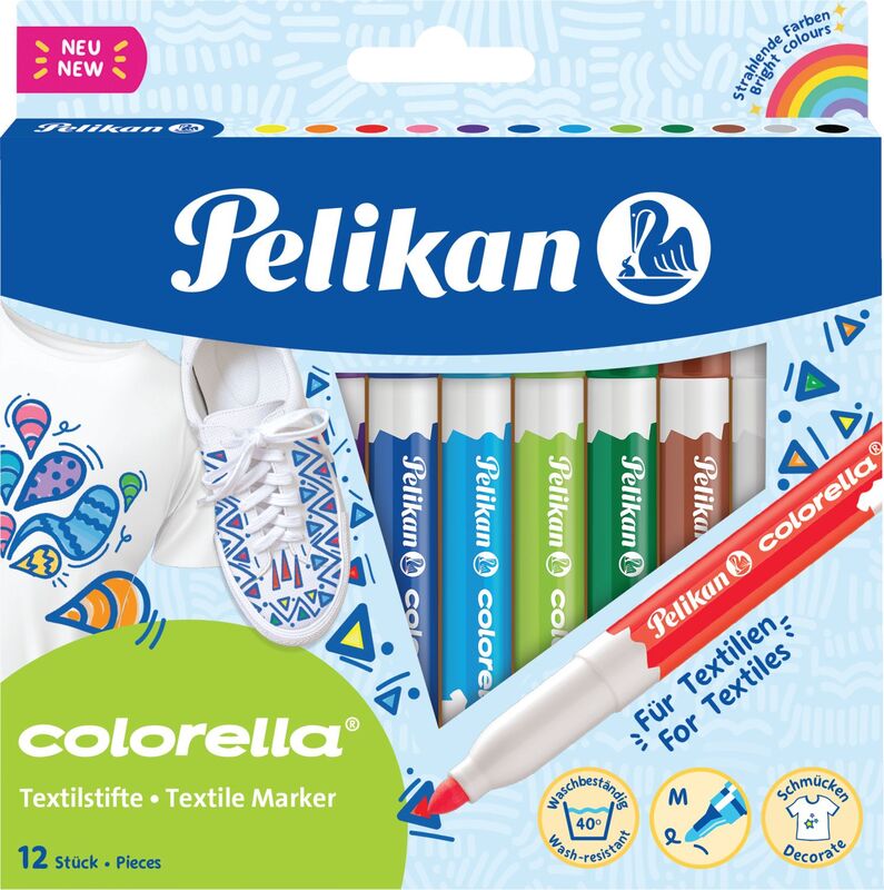 Pelikan Μαρκαδόροι Υφάσματος Colorella 12 Χρώματα (814584)